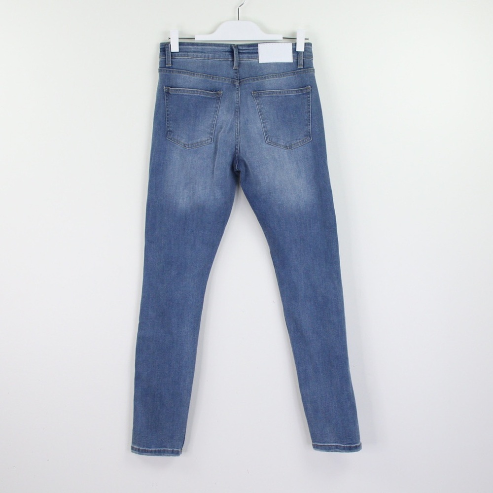 Boohoo Man SUPER SKINNY BANDANA RIP & REPAIR JEANS Sz 32 Distressed Medium Wash - Picture 6 of 9